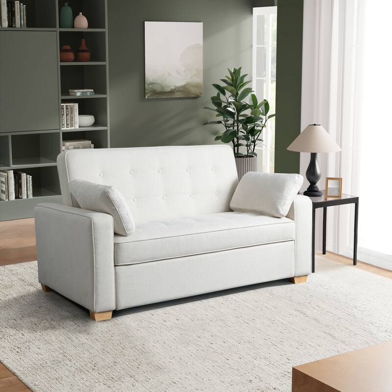 Serta Morrison Queen Convertible Loveseat - Oyster - Full