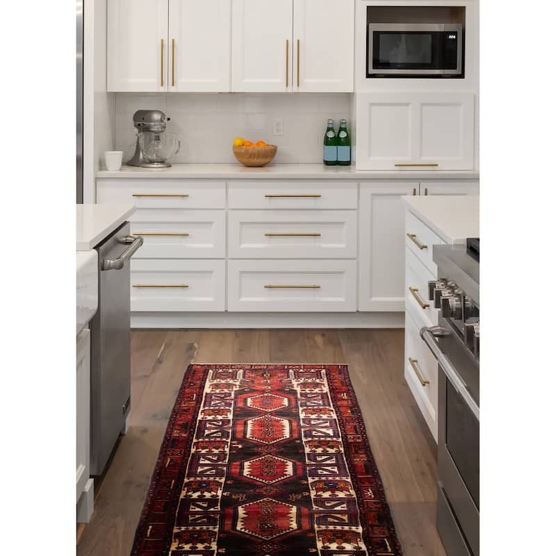ECARPETGALLERY Hand-knotted Konya Anatolian Dark Brown Wool Rug - 3'8 x 13'0