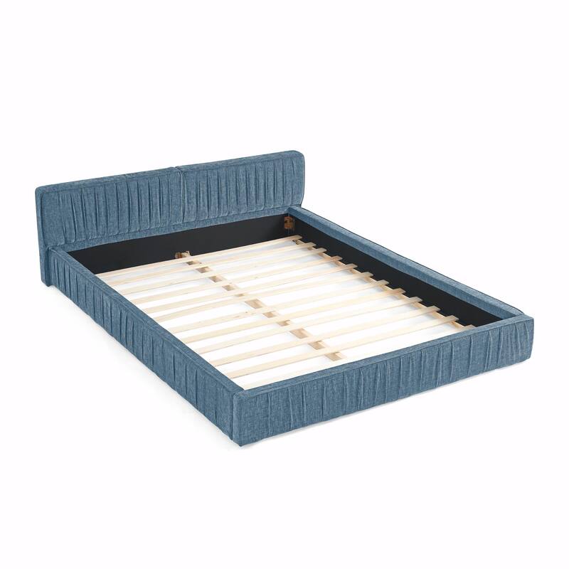 Grounded Queen Size Platform Bed with Headboard and Solid Frame