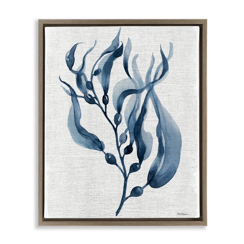 Stupell Delicate Waving Herb Leaves Framed Floater Canvas Wall Art Design By Carol Robinson - 25 x 31 - Brown