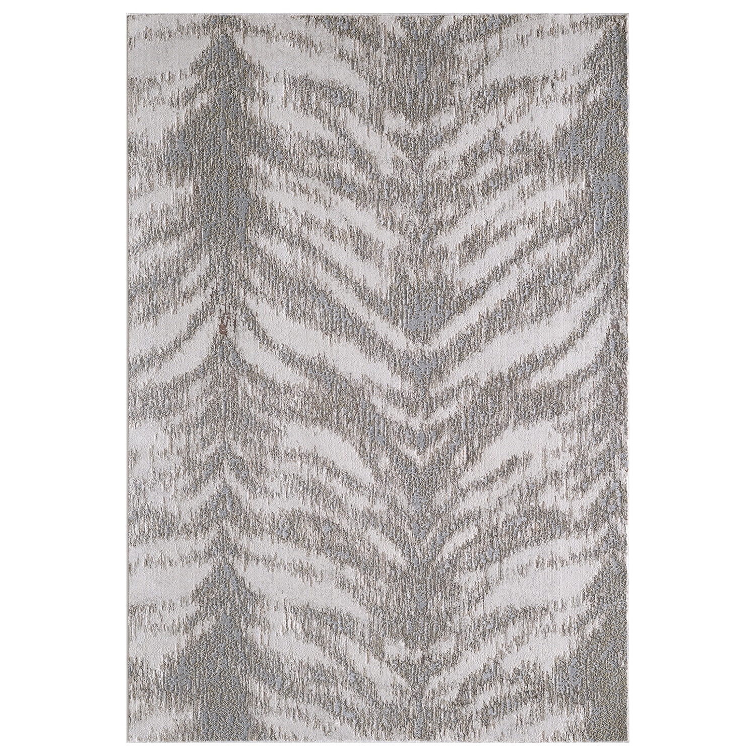 Domani Glam Textured Taupe Animal Print Rug