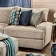 preview thumbnail 3 of 4, Caledonia Transitional Ivory Chenille Sectional and Chair Set by Furniture of America