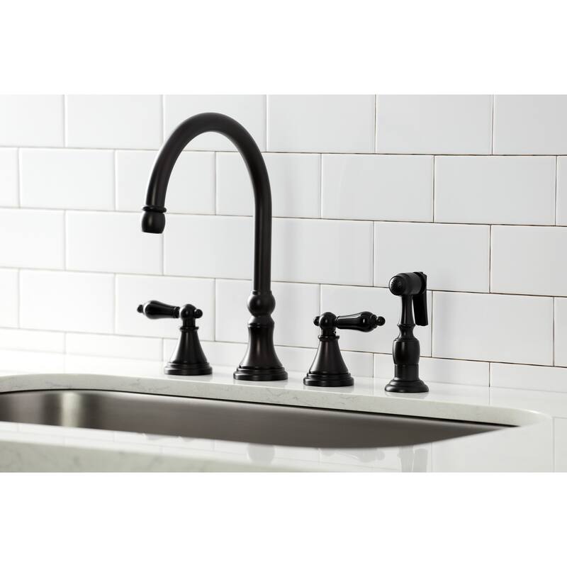 Kingston Brass Duchess Widespread Kitchen Faucet with Brass Sprayer