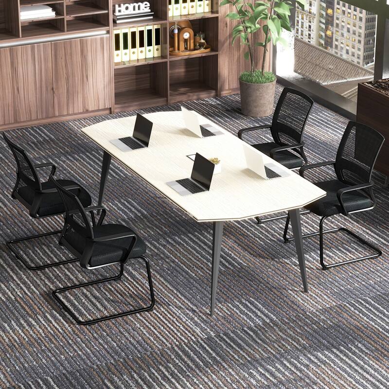 Gymax Office Mesh Chair Set of 4 Upholstered Guest Conference Chair