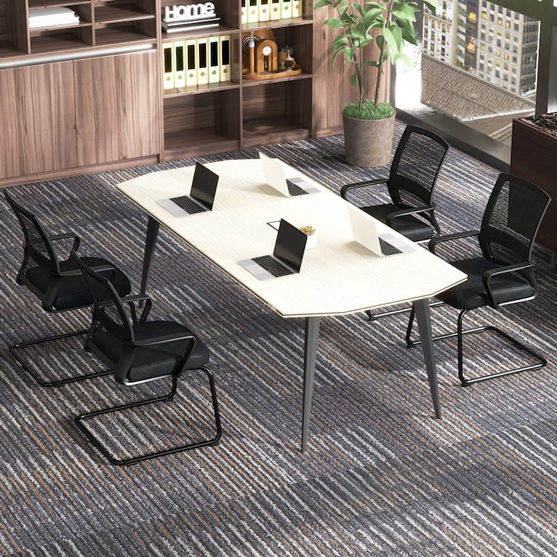 Gymax Office Mesh Chair Set of 8 Upholstered Guest Conference Chair