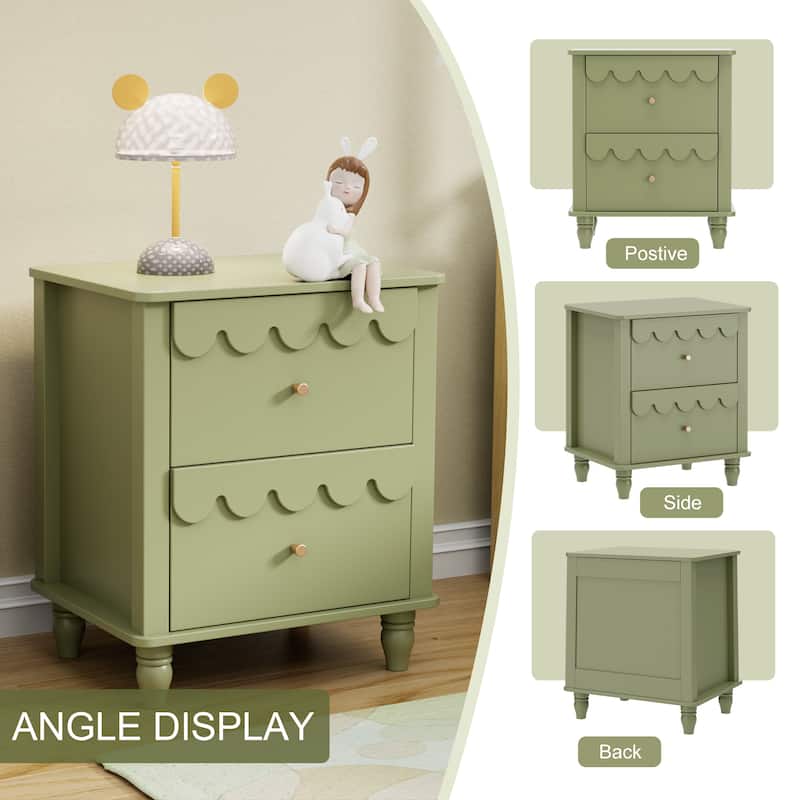 Lace Trim 6-Drawer Dresser with Nightstand Kids' Bedroom Dream Storage