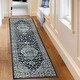 preview thumbnail 70 of 118, Miranda Haus Traditional Oriental Floral Medallion Indoor Area Rug 2'7" X 8' - Deep Royal