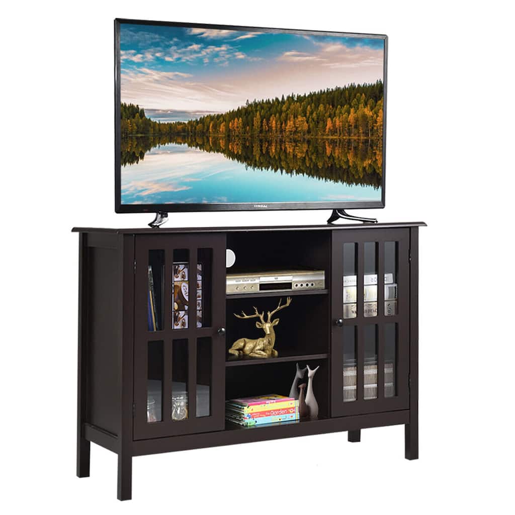 Gymax Wood TV Stand Entertainment Media Center Console for TV up to