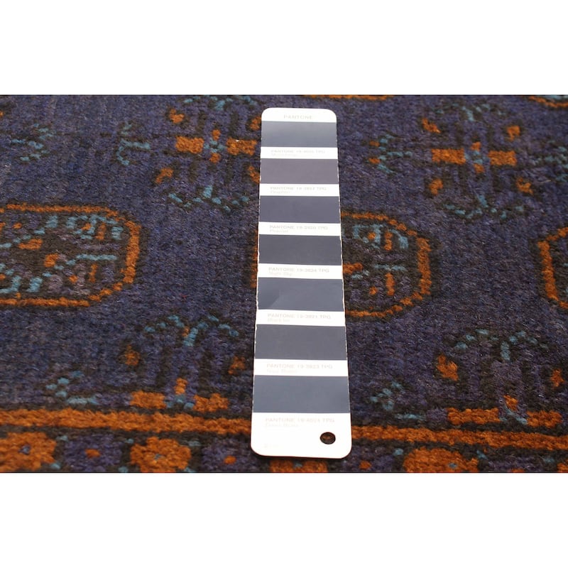 ECARPETGALLERY Hand-knotted Uzbek Kargahi Navy Wool Rug - 5'5 x 8'0