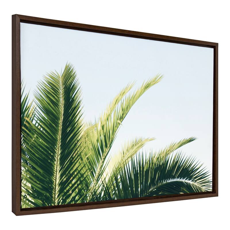 Kate and Laurel Sylvie Tropical Palm Framed Canvas by Amy Peterson