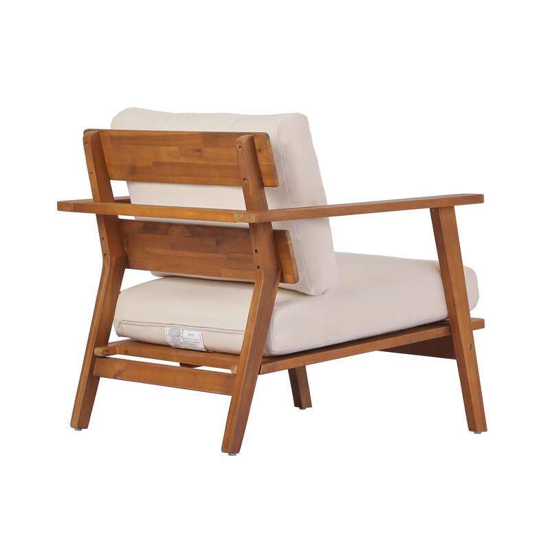 Christopher Knight Home - Mid-Century Modern 4- Piece Acacia Wood Patio Conversation Set