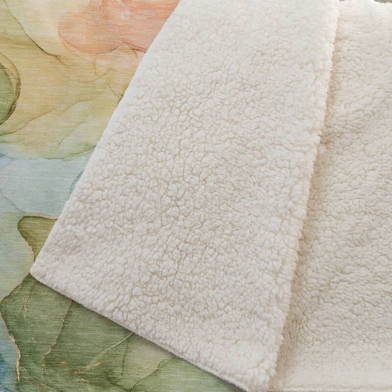 Premium Machine Washable Abstract Contemporary Sherpa Throw Blanket