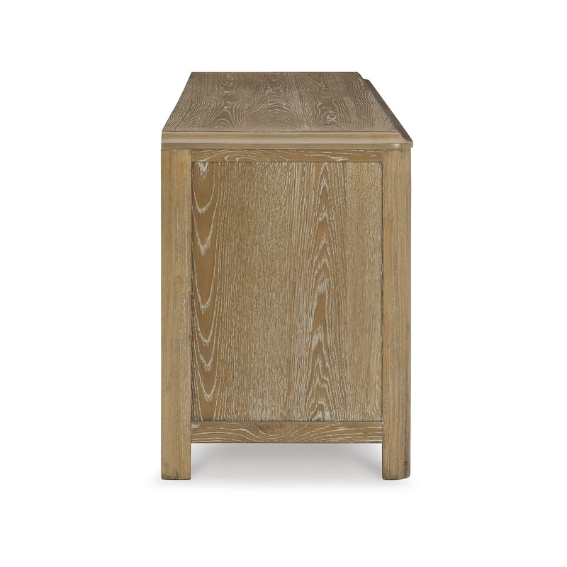 Signature Design by Ashley Rencott Light Brown 80" TV Stand for TVs up to 92" - 79.63" W x 20" D x 28" H