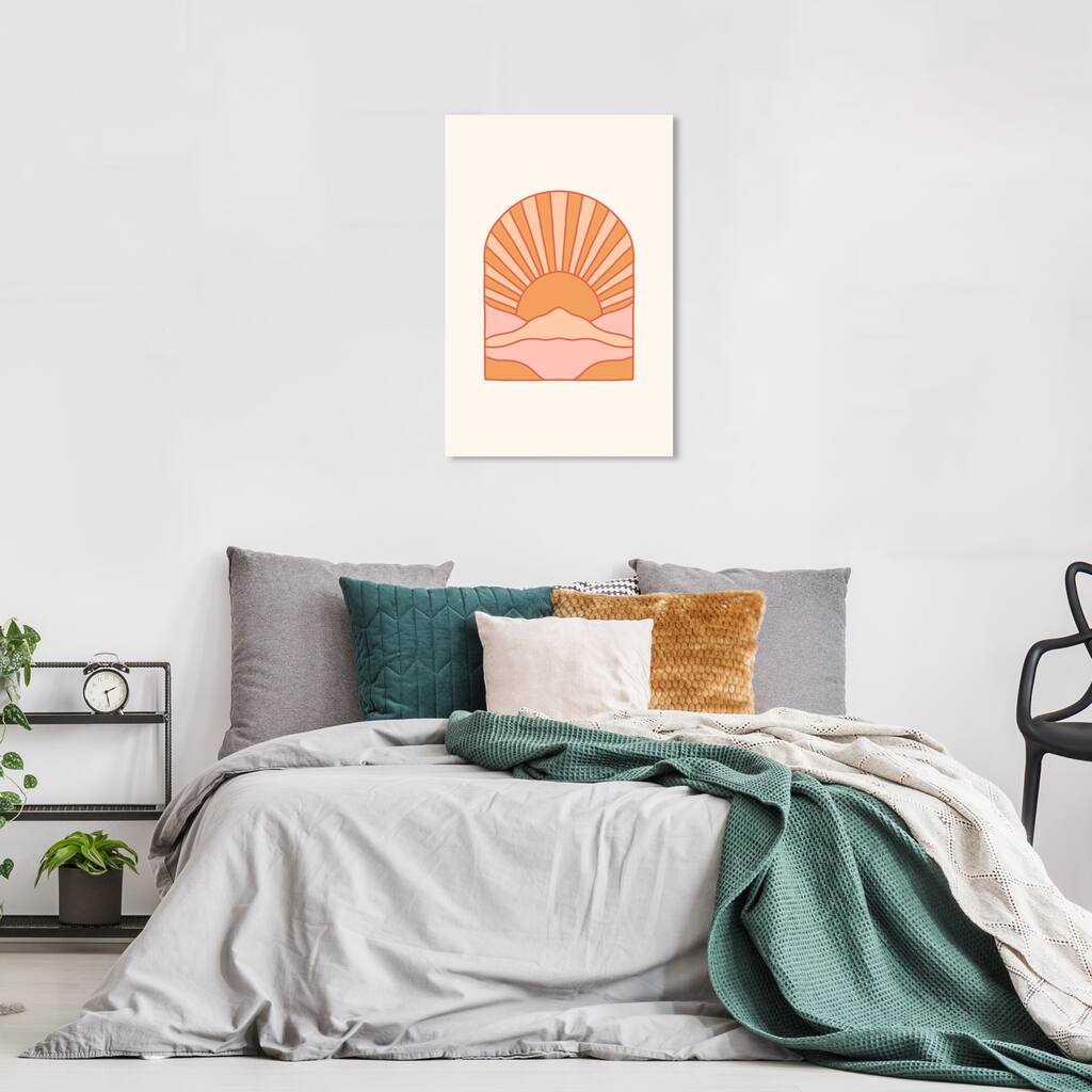 Wynwood Studio Canvas Nautical and Coastal Retropop Sunset Orange and Pastel Orange Modern & Contemporary Wall Art Canvas Print