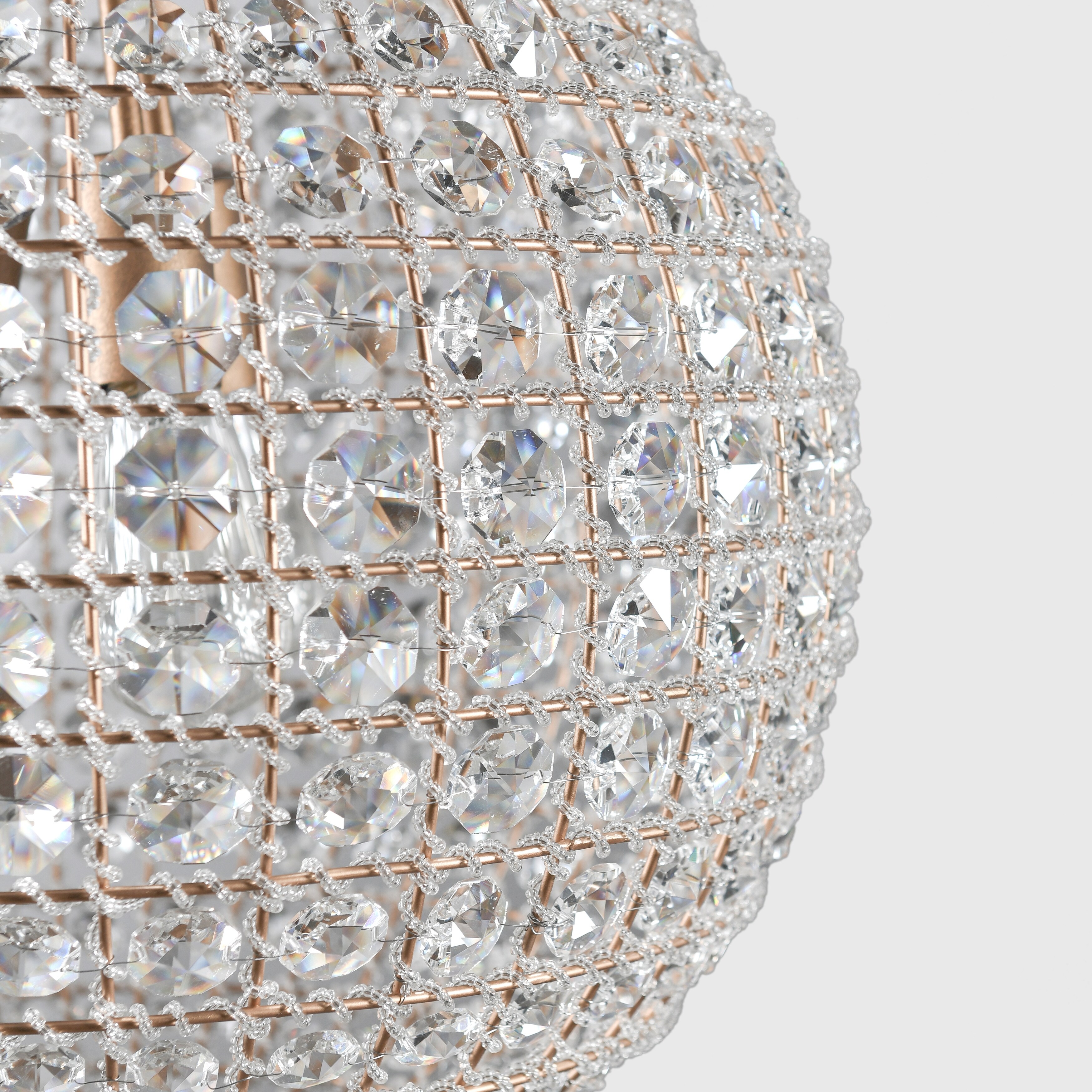 Kimberly Crystal 18-Inch Medium Globe Chandelier by Kosas