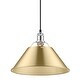 preview thumbnail 2 of 0, Yep by Golden Lighting Orwell 1-light 14in Pendant in Chrome and Brushed Champagne Brass shade - Silver