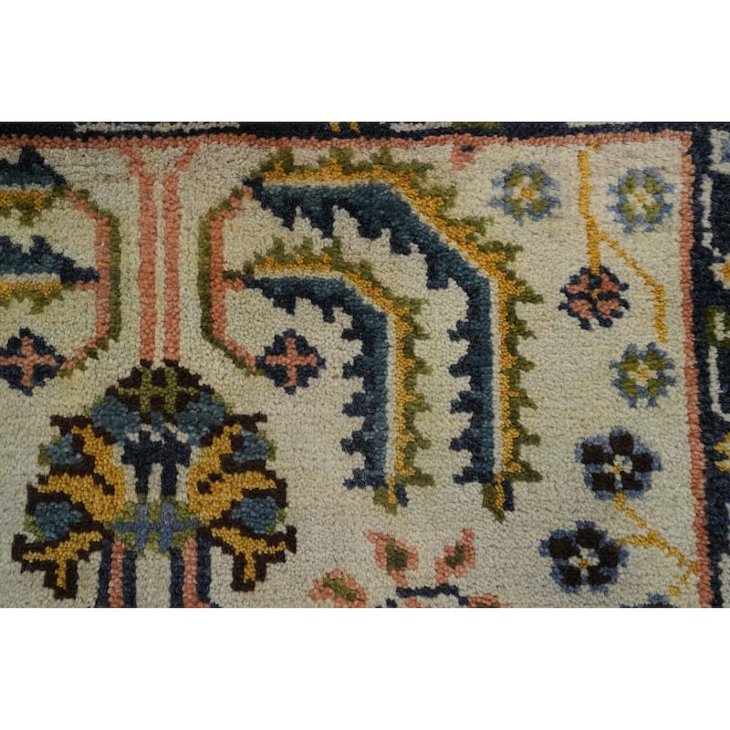 Hand-knotted Traditional Wool Multi-Colored Geometric Area Rug Oriental Carpet - 8' 2'' X 2' 6''