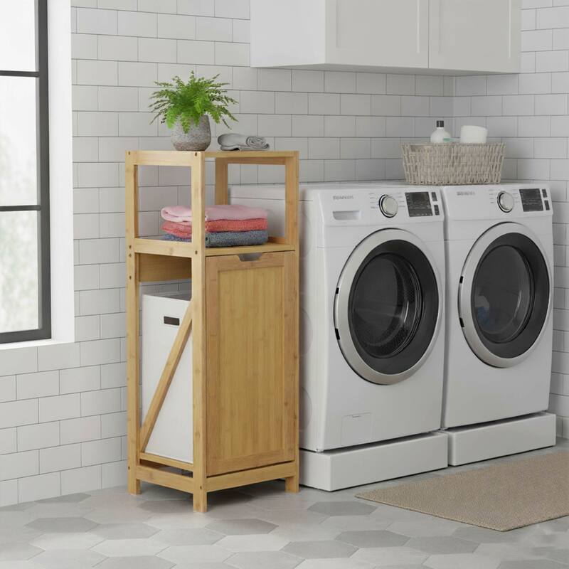 Tilt-Out Laundry Cabinet with Removable Hamper - 14.4"L x 13"W x 38.8"H