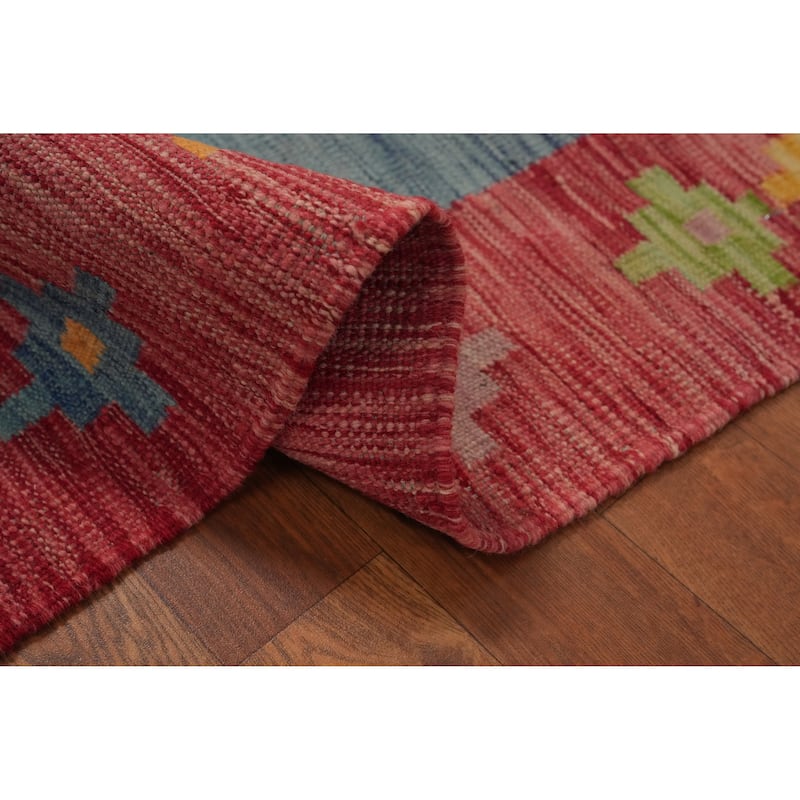 Hand Woven Southwestern Wool Multi-Colored Geometric Area Rug - 9' 9'' X 7' 10''