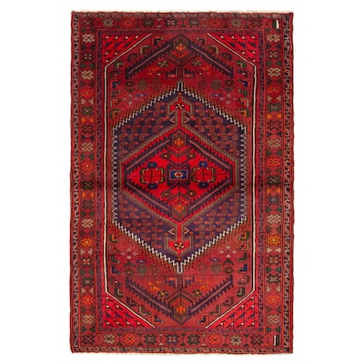 ECARPETGALLERY Hand-knotted Andelz Red Wool Rug - 4'3 x 6'6