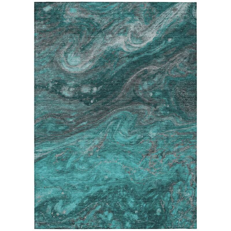 HomeRoots Abstract Transitional Rectangle Outdoor Rug
