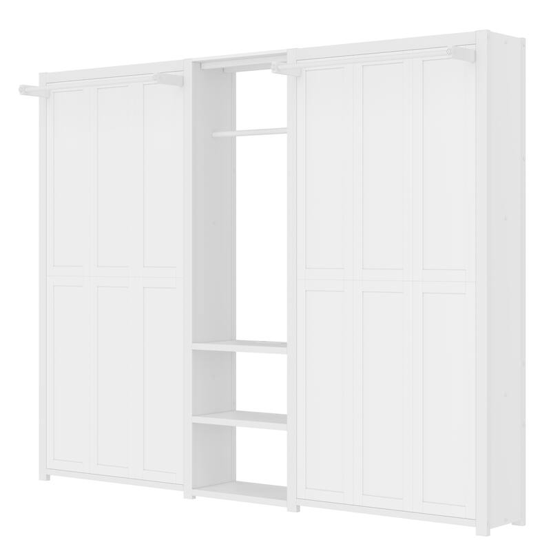 Space-Saving Twin Murphy Bed with Wardrobe, Shelves & Power Outlets - 2-in-1 Foldable Design