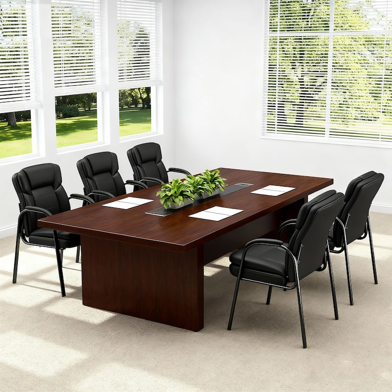 Ergonomic Visitor Chair PU Leather Armrest Steel Frame with Sponge Cushion