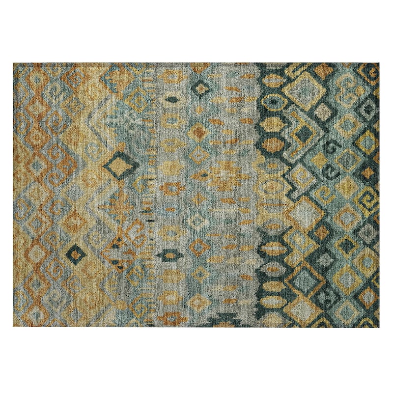 Machine Washable Indoor/ Outdoor Boho Moroccan Chantille Rug