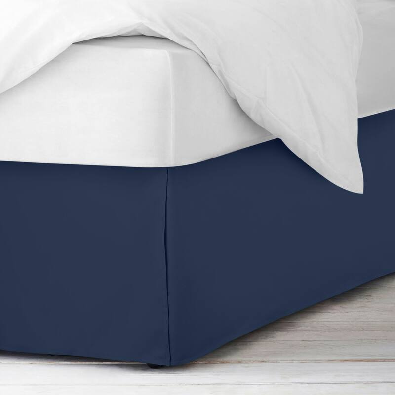 Clara Clark Pleated Bed Skirt-14 inch Tailored Drop - Soft Double Brushed Premium Microfiber Ruffle Bed Skirt - Includes 8 Pins