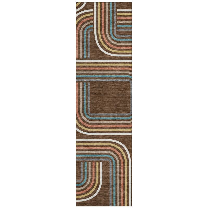Machine Washable Indoor/ Outdoor Modern Leawood Chantille Rug