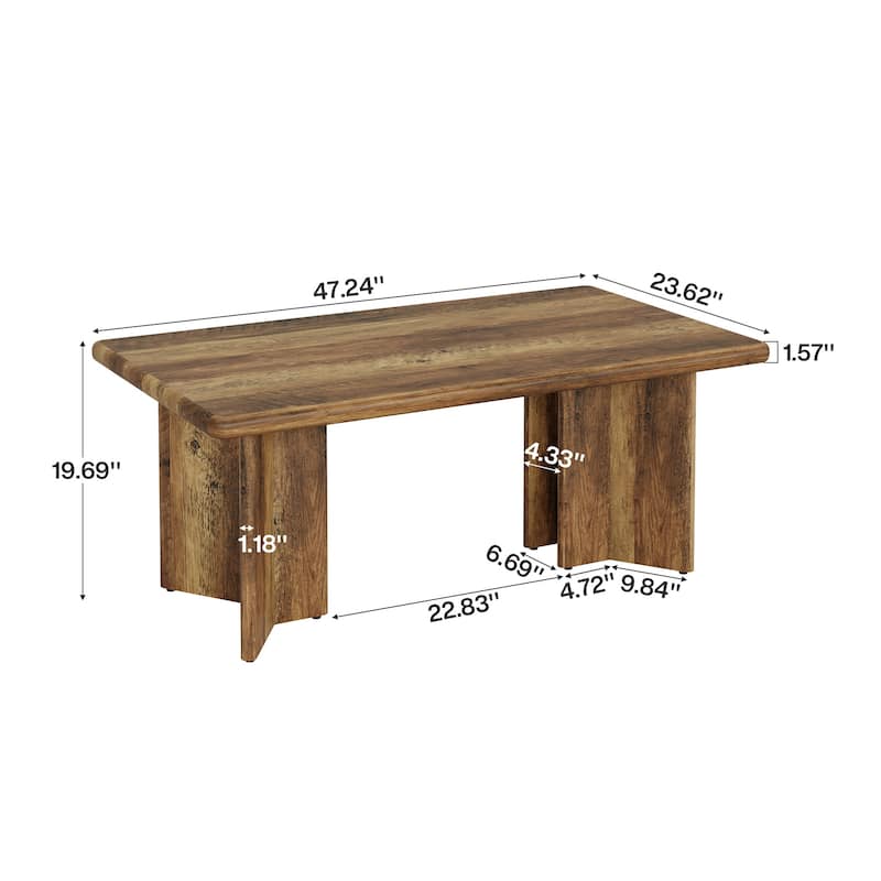 47.24" Farmhouse Rectangle Coffee Table for Living Room