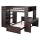 preview thumbnail 4 of 17, Full Size Loft Bed with a Twin-size Stand-alone Bed, Shelves,Desk,and Wardrobe