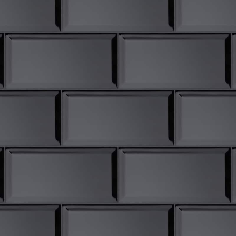 Merola Tile Santorini Biselado Nero 4" x 7-7/8" Ceramic Wall Tile