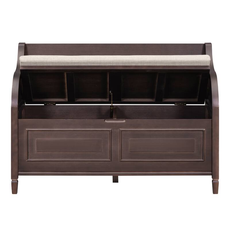 Rustic Style Solid wood Entryway Multifunctional Storage Bench