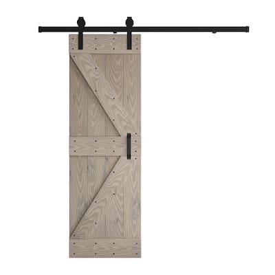 Coast Sequoia 30in. x 84in. K Series Embossing DIY Knotty Wood Sliding Barn Door With Hardware Kit