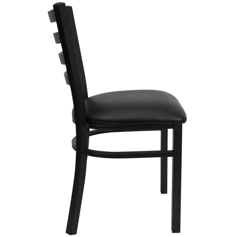 2 Pack Ladder Back Metal Restaurant Chair - 16.5"W x 17"D x 32.25"H - 16.5"W x 17"D x 32.25"H