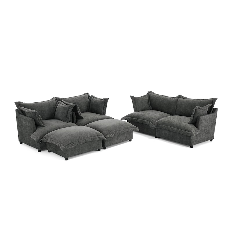 Double Layer Cushion Comfy Cloud Modular Sectional Sofa Set