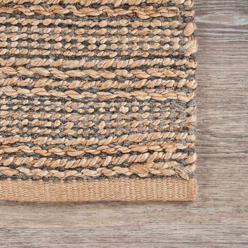 Sevita Interwoven Gray Organic Jute Reversible Accent Rug - 2'0" x 3'0"