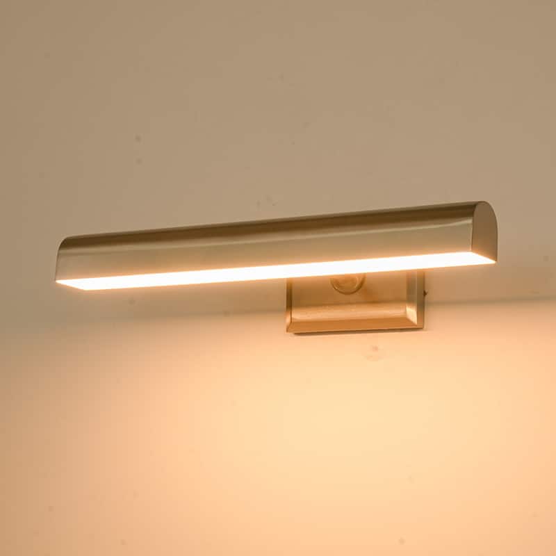 1-Light Brass/Matte Black/Chrome Dimmable Linear LED Iron Wall Light with Warm 3000K Light