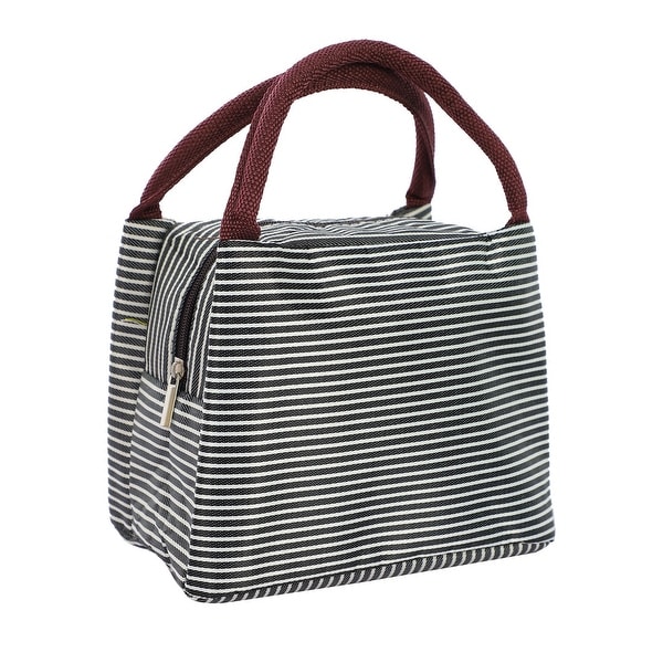 Black and white striped lunch bag hotsell