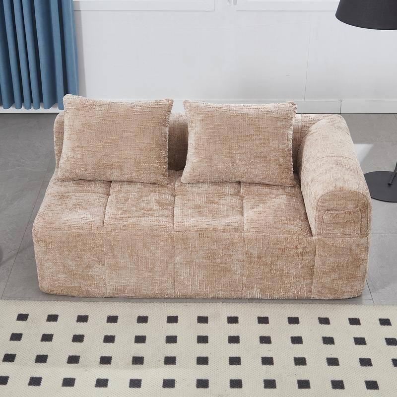 Chenille Loveseat Sofa, Minimalist Modular Sleeper for Living RoomS