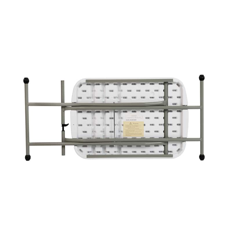 Height Adjustable Plastic Folding TV Tray/Laptop Table in Granite White