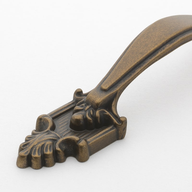 GlideRite 5-Pack 3-1/2 in. Center Antique Brass Rustic Cabinet Hardware Pulls - Antique Brass