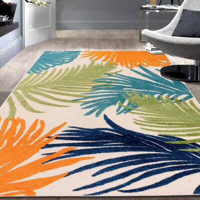 World Rug Gallery Tropical Floral Indoor/Outdoor Area Rug