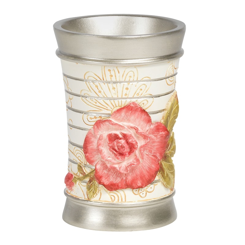 Pink Floral Bath Accessory Set or Separates - Tumbler