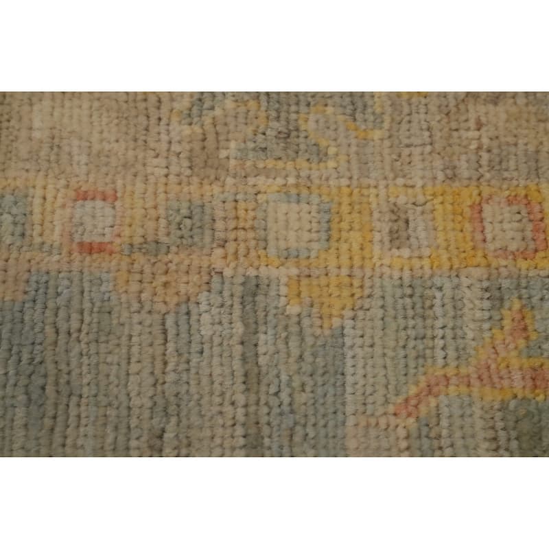 Hand Knotted Oriental 100% Wool Carpet Transitional Floral Navy Blue & Blues Oushak Area Rug - 5' 3'' X 3' 7''