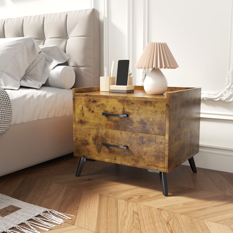 Edge Protection Design 2-Drawer Nightstand