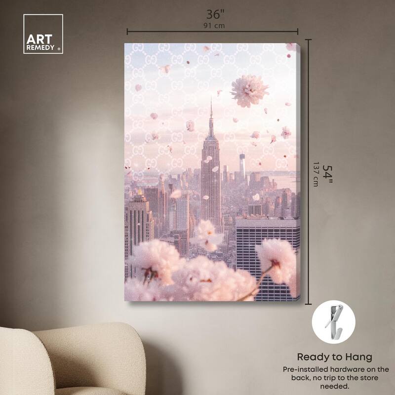 Raining Petals in NYC Canvas by Art Remedy, Gallery Wrapped