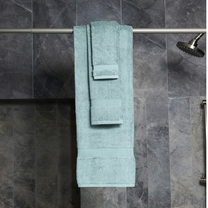 Classic Touch 6-Piece 100 Cotton Towel Set - Seaglass