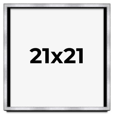 21x21 Shadow Box Frame Silver | 1.375 Inches Deep Real Wood
